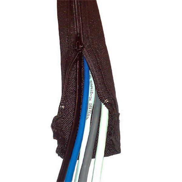 Electriduct Expandable Braided Zipper Sleeving Wrap- 1.25" x 10ft- Black BS-ZIPPER-125-10-BK